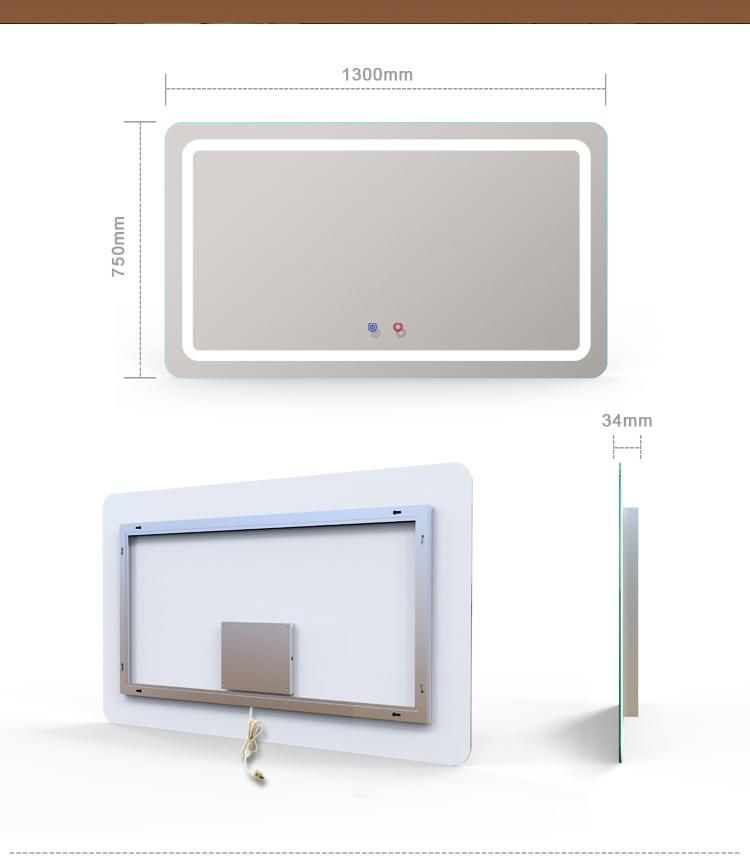 3000K-5000K Bathroom Mirror LED Mirror with Defogger with Touch Sensor