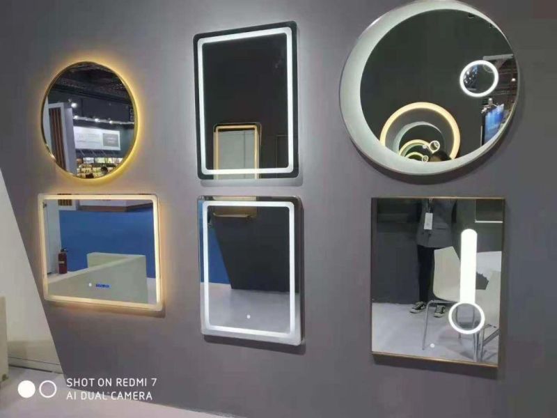 Touch Sensor Defogging Smart LED Bathroom Mirror Silver Mirror with Time/Temperature Display