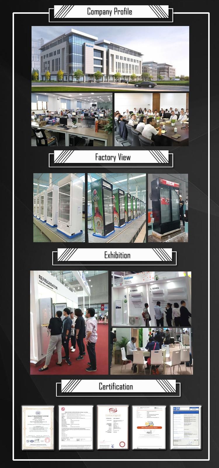 Energy Saving Commercial Use 3 Doors Glass Shelf Air Cooling Showcase Keep Fruit and Flowers Beverage Fresh