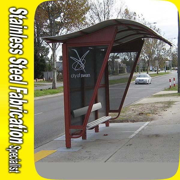 Modern Stainless Steel Prefabricated Bus Stop Design Shelter