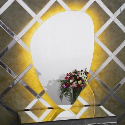 Bathroom Lighting Mirror Wall Mounted Oval Frameless LED Lighted Mirror with Touch Sensor
