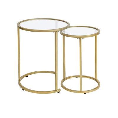 Luxury Copper Plating Stainless Steel Golden Black Tempered Glass Home Restaurant Coffee Table