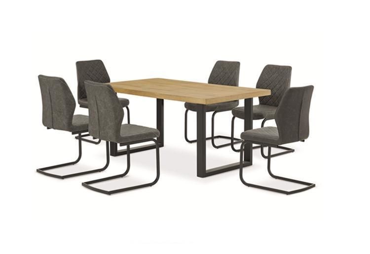 Modern Home Hotel Restaurant Furniture Chromed Metal Leg PU Leather Sofa Banquet Dining Chair