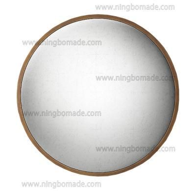 Rustic Glass Decoration Furniture Burned Brass Stainless Steel Round Industry Antique Mirror