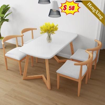 Artificial Stone Square Restaurant Bespoke Dining Coffee Table with Wooden Chairs in Cheap Price
