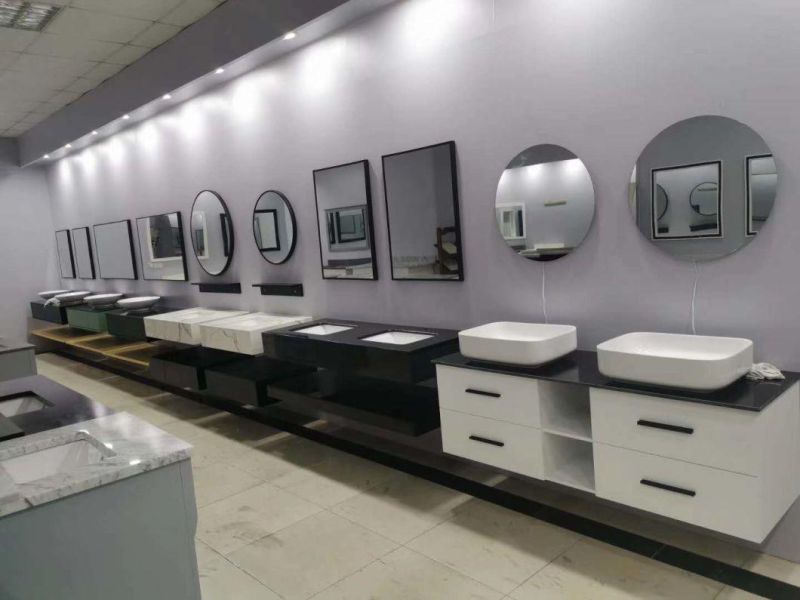 World Popular Bathroom Cabinet with Glass Basin