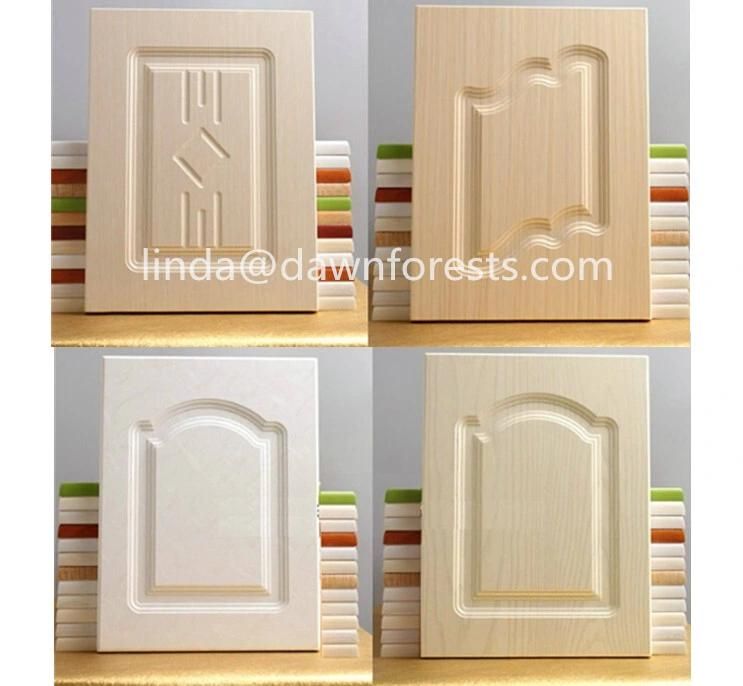 Colored 18mm Carved PVC Moulded Kitchen Cabinet Door