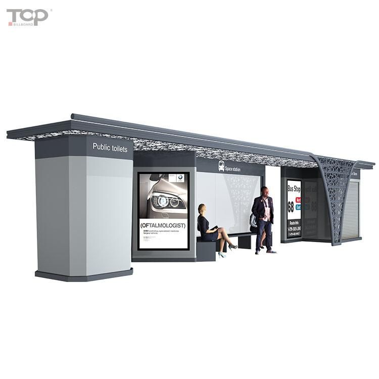 Advertising Board Stainless Bus Shelter with Digital Light Box