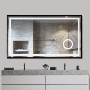 LED Light Backlit Touch Screen Black Frame Mirror Smart Wall Bathroom