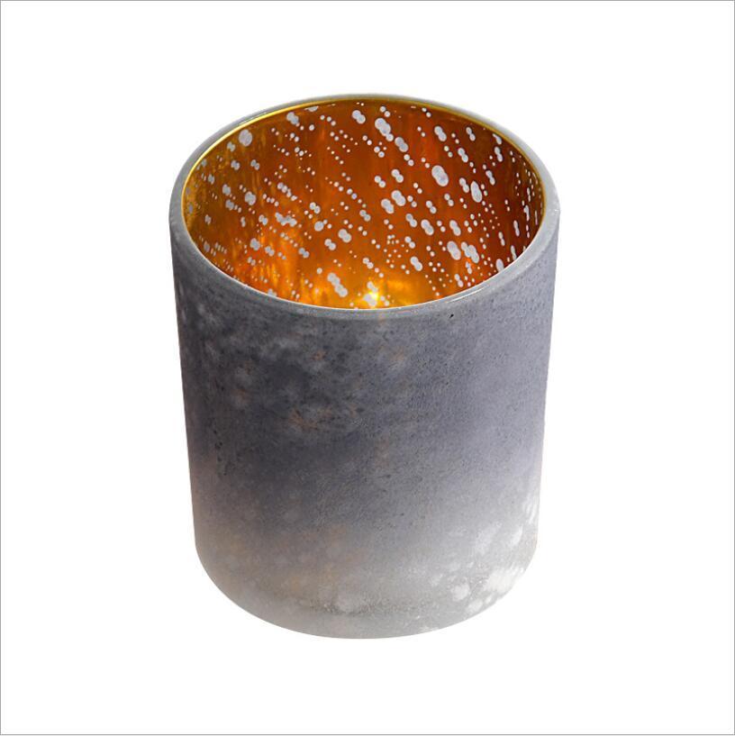 Electroplated Luxury Empty Votive Glass Candle Holder for Candle Container