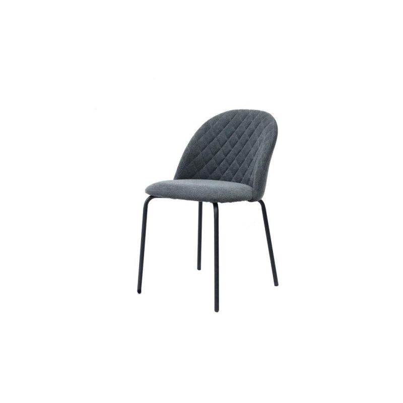 Modern Leisure Home Living Room Furniture Fabric Dining Chair with Metal Legs