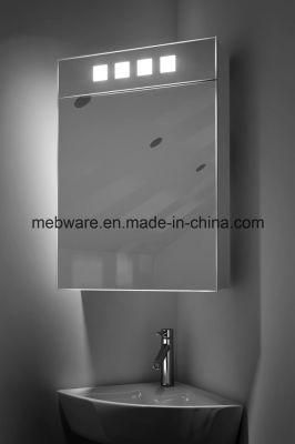 LED Cabinet Mirror with Shaver Socket / Corner Bathroom Mirror with Cabinet