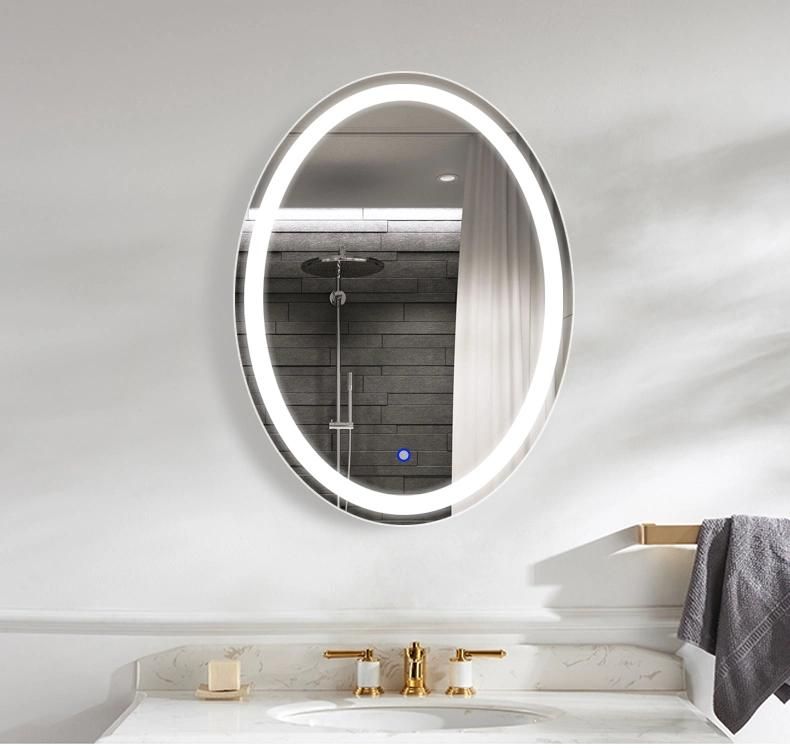 LED Bathroom Mirror Dimmable Anti-Fog Wall Mounted Mirror