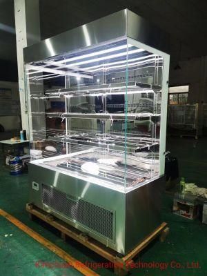 Tall Patition Fridge Front Open Type Cake Display Showcase Fan Cooling Refrigeration Equipment