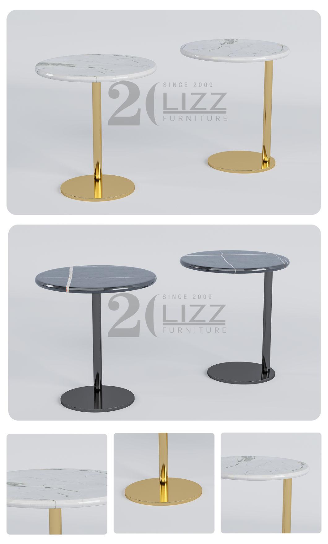 Factory Direct Sell Modern Home Furniture Glass Marble Dining Table with Stainless Steel Feet