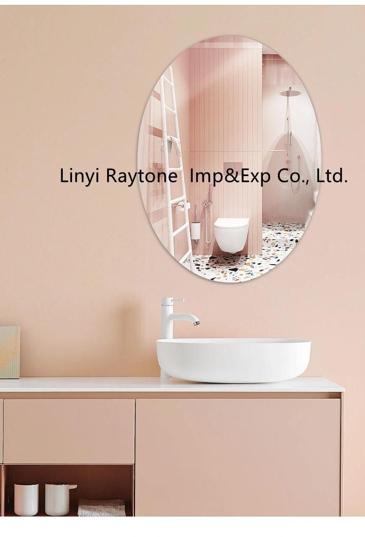 Oval Beveled Polished Frameless Wall Mirror for Bathroom Vanity Bedroom