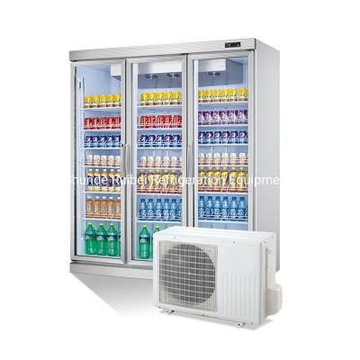 Supermarket Vertical Glass Door Multideck Refrigerated Chiller Showcase