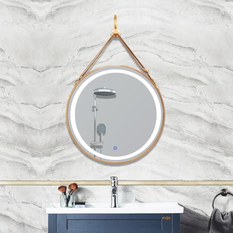 Modern Touch Screen Anti-Fog Multi-Colored Round LED Bathroom Mirror