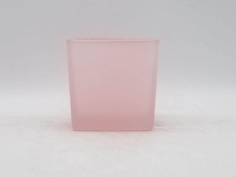 Square Clear Glass Candle Holder for Home and Festival Decoration