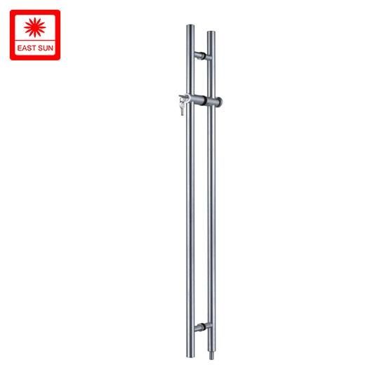 Stainless Steel Handle Furniture Hardware Glass Door Handle with Lock (pH-1001)