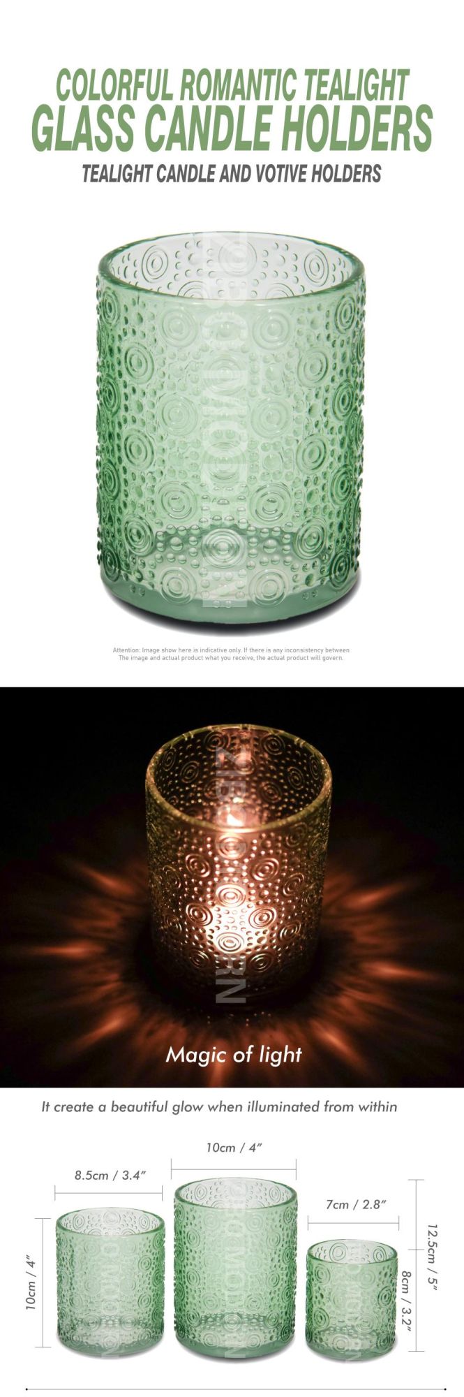 Hot-Sale Colorful Unique Romantic Glass Cylindrical Tealight Candle Holders