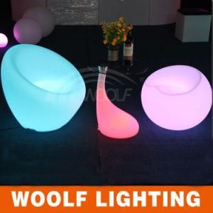 LED Glowing Home Oval Glass Top Coffee Table