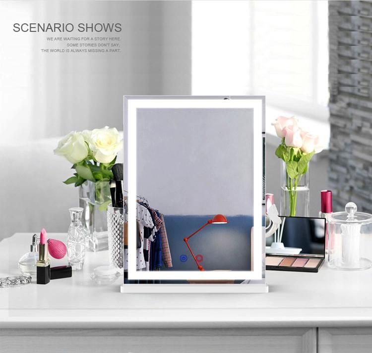 Home Decoration LED Dressing Vanity Table Mirror with MDF Stand Base