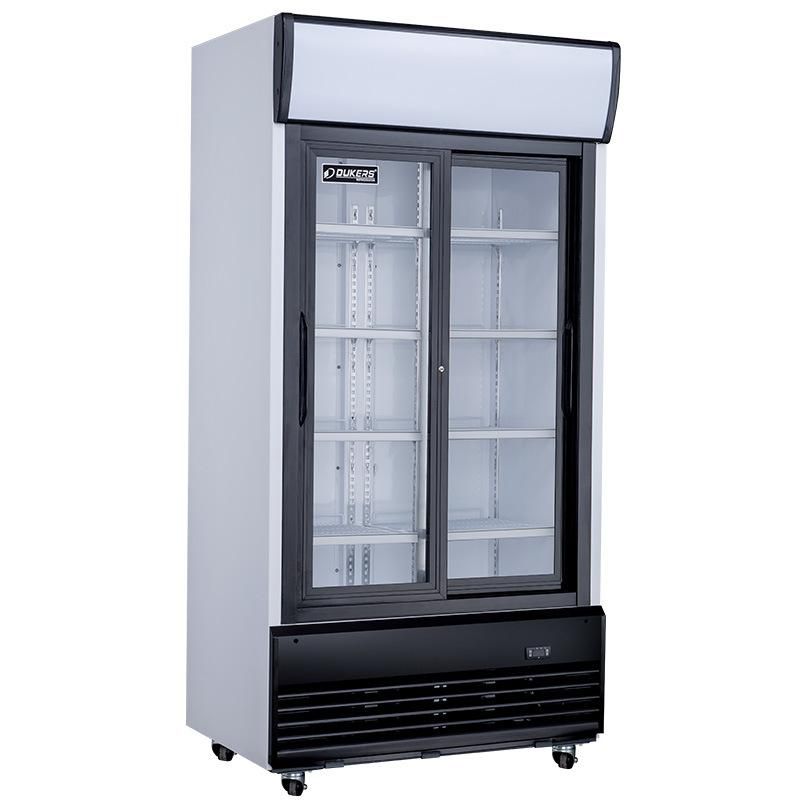1000L Drink Showcase with Sliding Doors, White Color LG-1000S