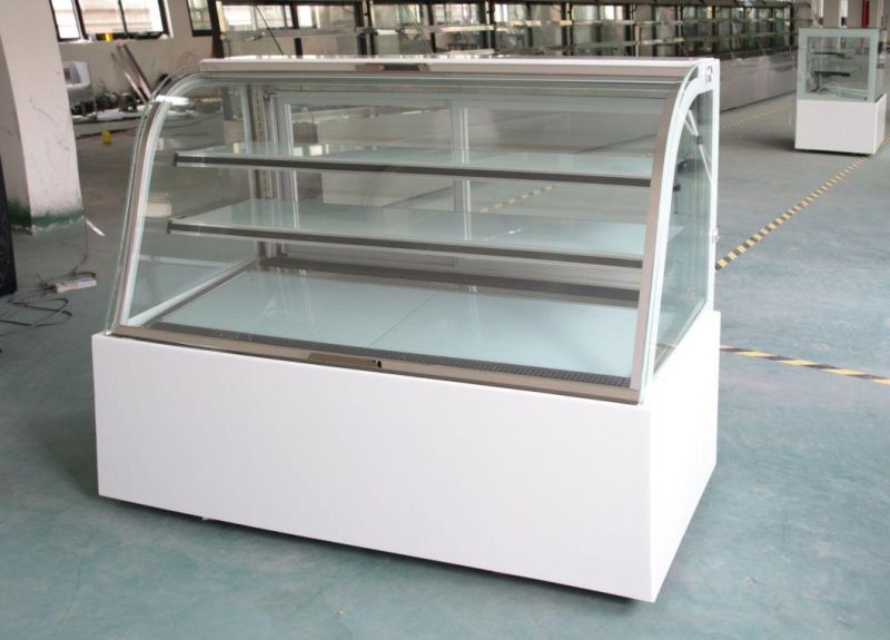 Glass Door Display Cake Showcase with Stainless Steel Outside
