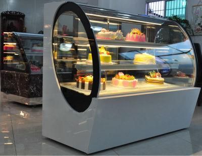 Bakery Refrigerated Marble Curved Glass Cake Showcase Cooler