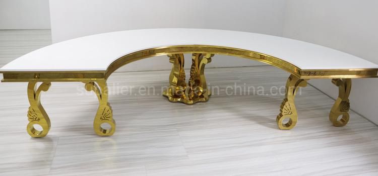New Design Wedding Restaurant Furniture Modern Luxury Gold Dining Table