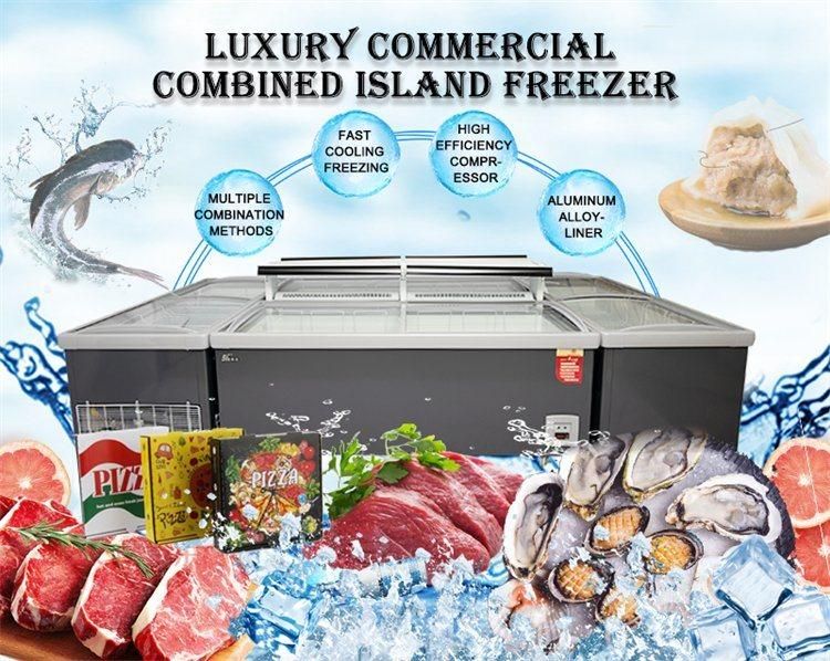 SD-600f Commercial Supermarket Sliding Glass Door Showcase Display Chest Freezer