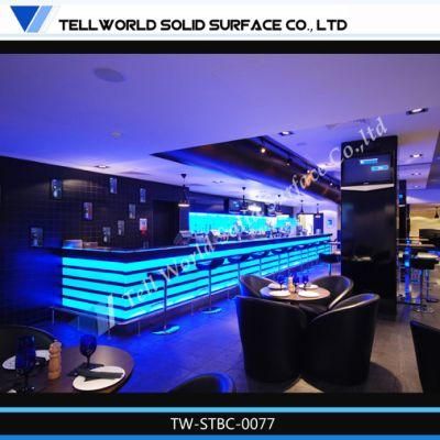 RGB LED Lighted Modern Bar Counter Customized Club Bar Counter