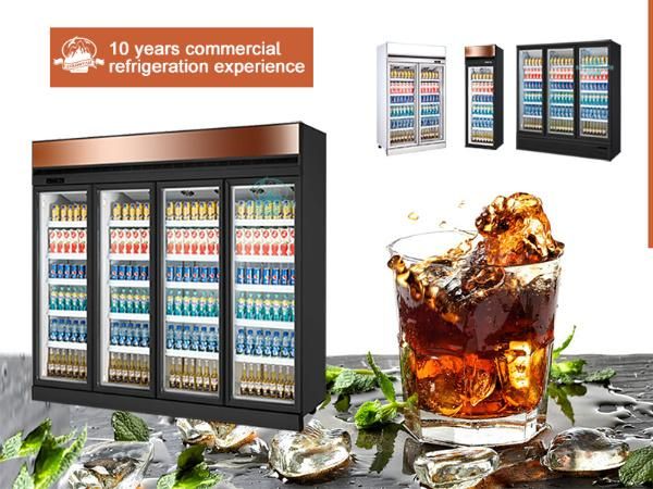 Glass Door Refrigerated Showcase for Supermarket