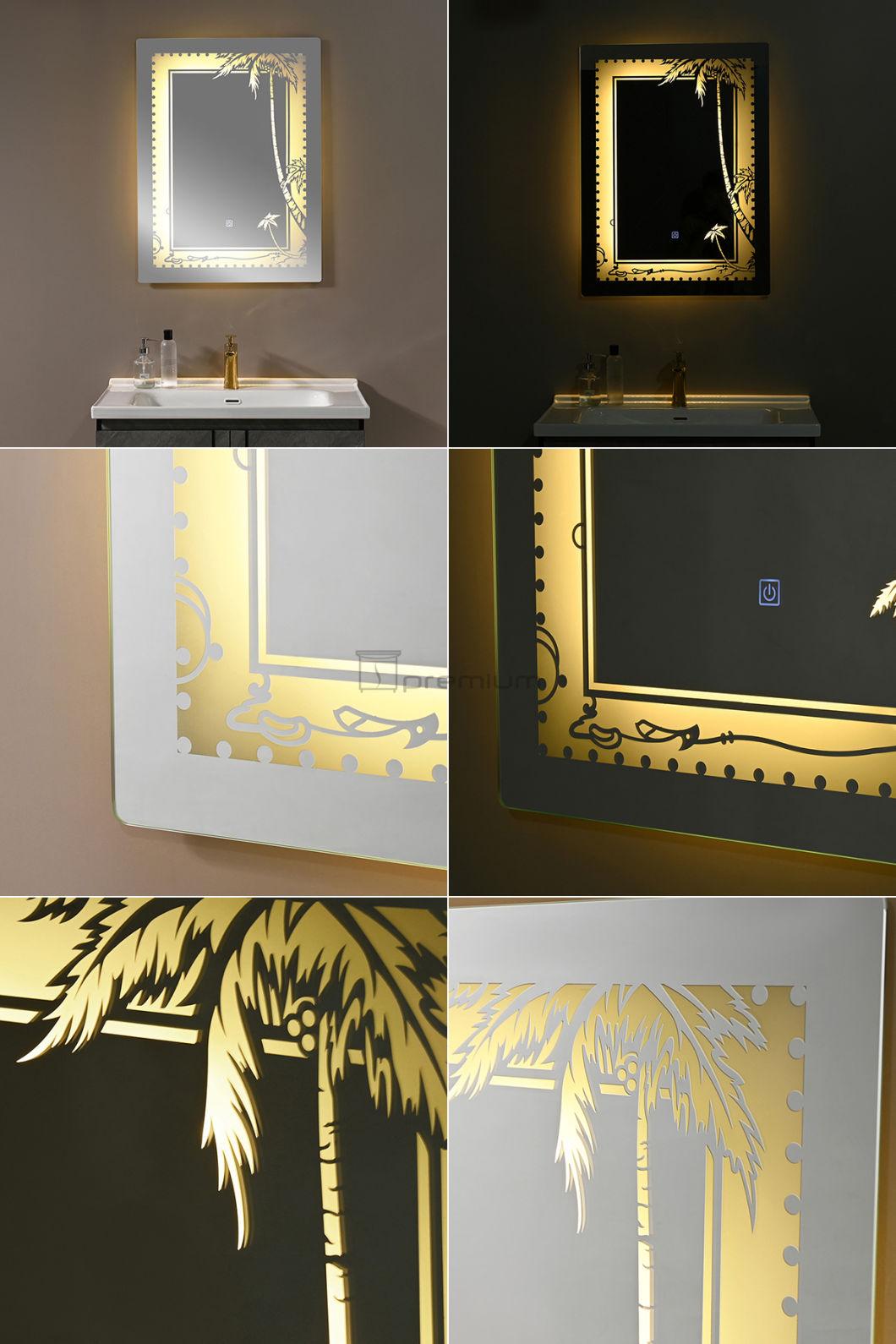 China Hotel LED Mirror Square Home Decorative Smart Mirror Wholesale LED Bathroom Backlit Wall Glass Vanity Mirror