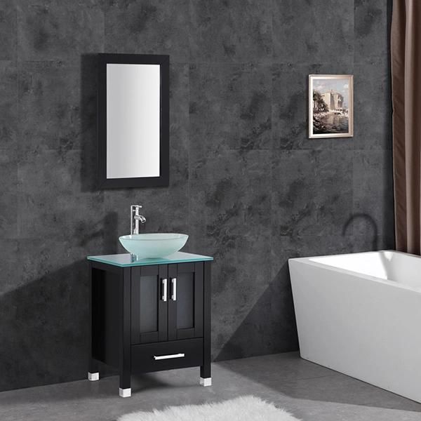 Tita Sanitary Tempered Glass Top Modern Bathroom Vanity Bath Cabinet T9219