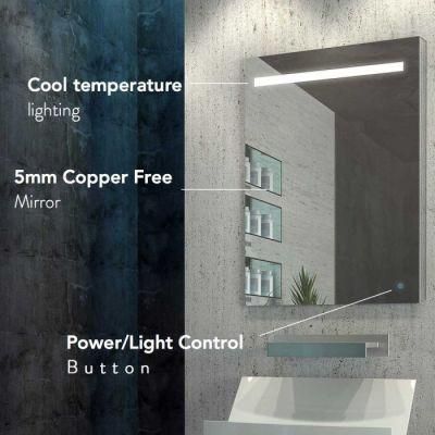 Modern Style Multifunction Wall Mounted Hotel Bathroom LED Illuminated Mirror Cabinet with Defogger
