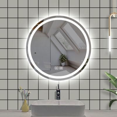 Wholesale Salon Round Lighted Bathroom Mirror LED Wall Mirror with Touch Switch