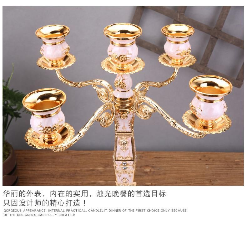 European Style Square Candle Dining Table Candle Holder Decoration Glass Retro Western Food Household Metal Light Luxury Candle Holder