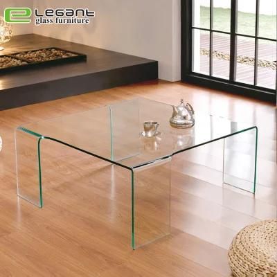 Square Glass Center Table in Clear Color