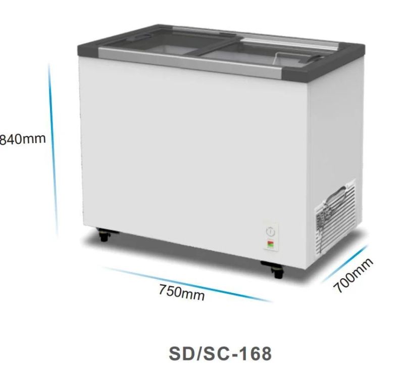 Hot Sale Commercial Glass Sliding Door Top Mini Fridge Freezer Ice Cream Showcase Display Deep Freezer Fridge Chest Freezer