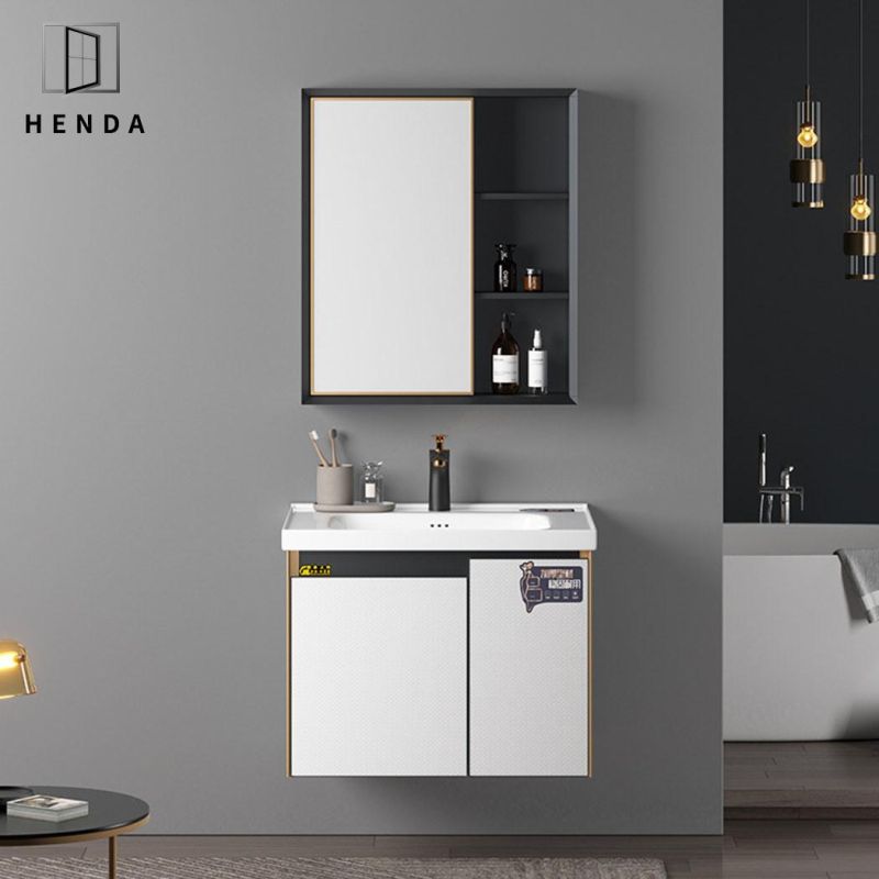 China Manufacturer European Luxury Design Marble Counter Top Bathroom Cabinet