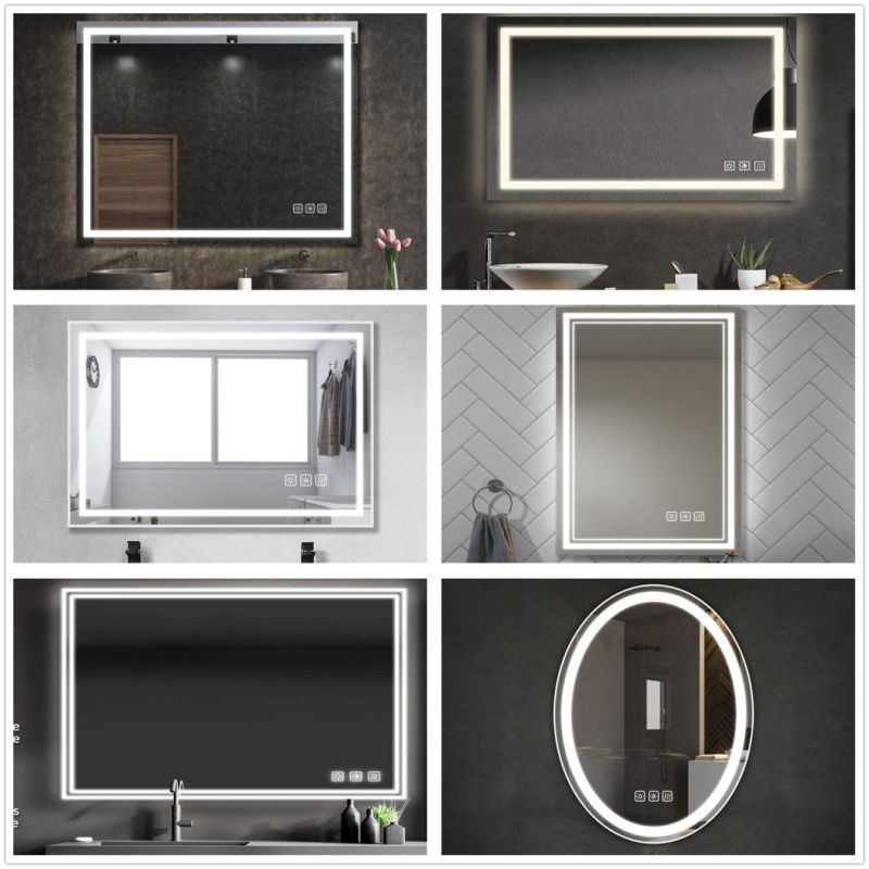 Smart Lighted LED Mirror Bathroom Makeup Mirror with Lights Anti-Fog Touch Switch Waterproof