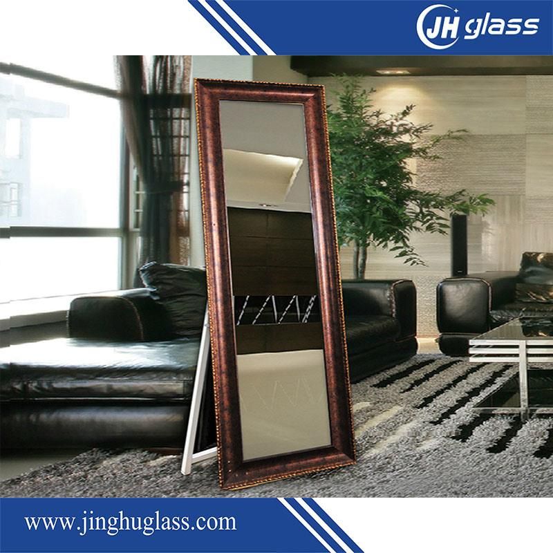 Standing Decorative Recessed Design Rectangle Metal Frame Dressing Mirror