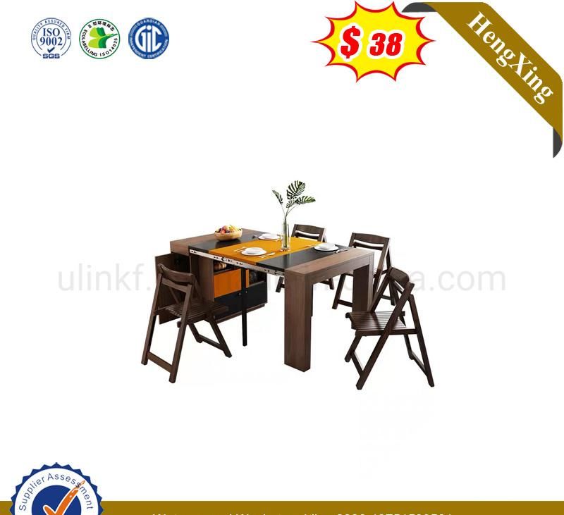 Wooden Modern Home Dining Living Room Rattan Furniture Canteen Chair Strong Folding Dining Table