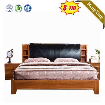 Executive Modern Design Black Color High Quality Bedroom Furniture Wooden King Double Size Beds with Night Stand