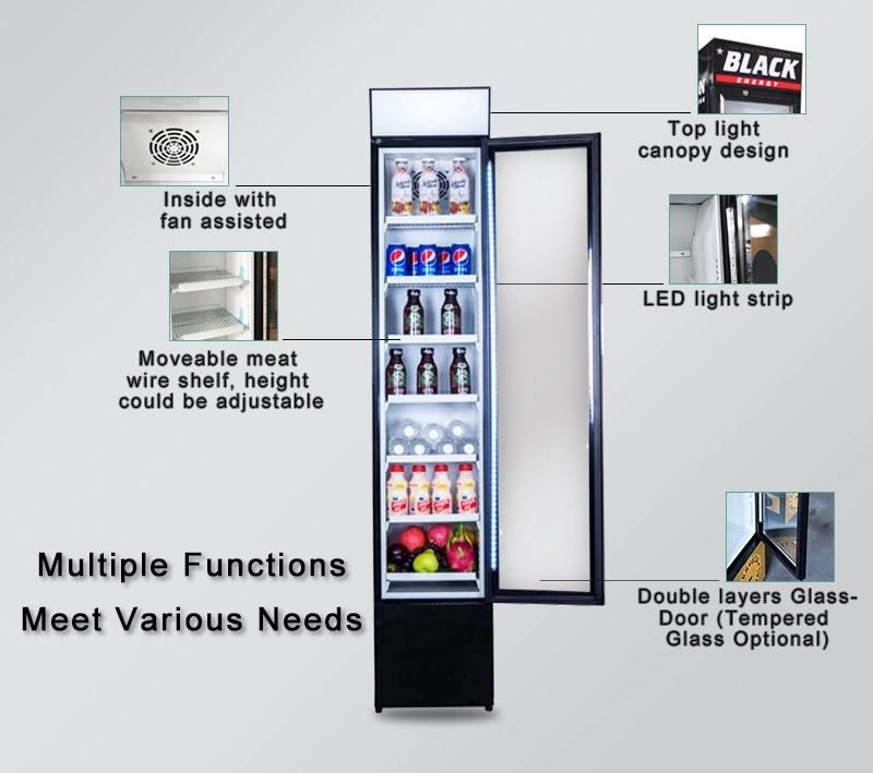 105L Single Glass Door Upright Slim Beer Milk Showcase Sc-105b