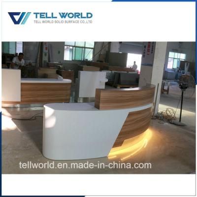 Commercial Modern Style Artificial Stone Front Reception Desk