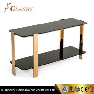 Black Wooden Veneer Console Table Living Room Accent Table