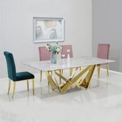 Luxury Dining Room Table and Chairs Set Modern Furniture Rectangular 12 Seater Glass Dining Table